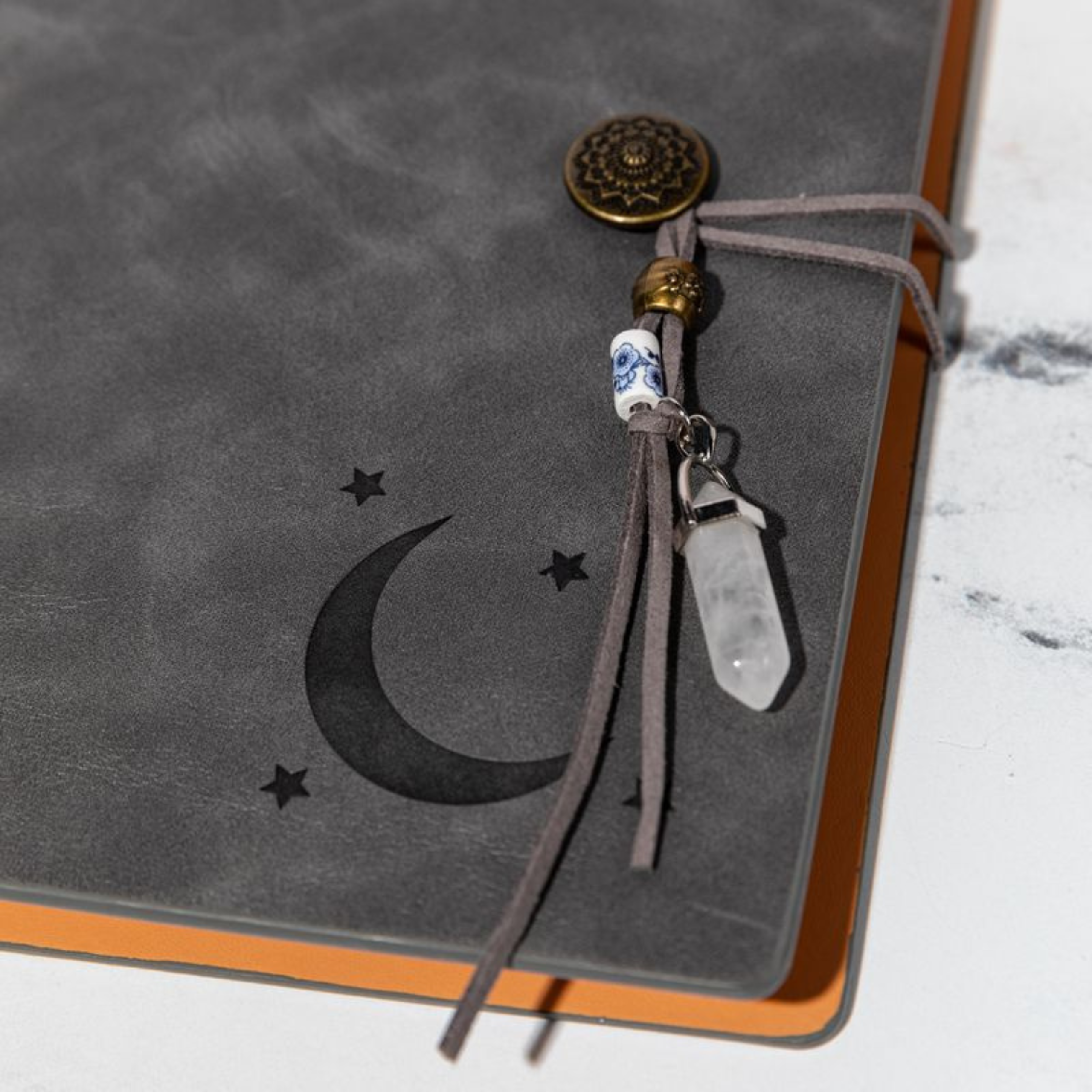 Faux Leather Crystal Manifestation Journal