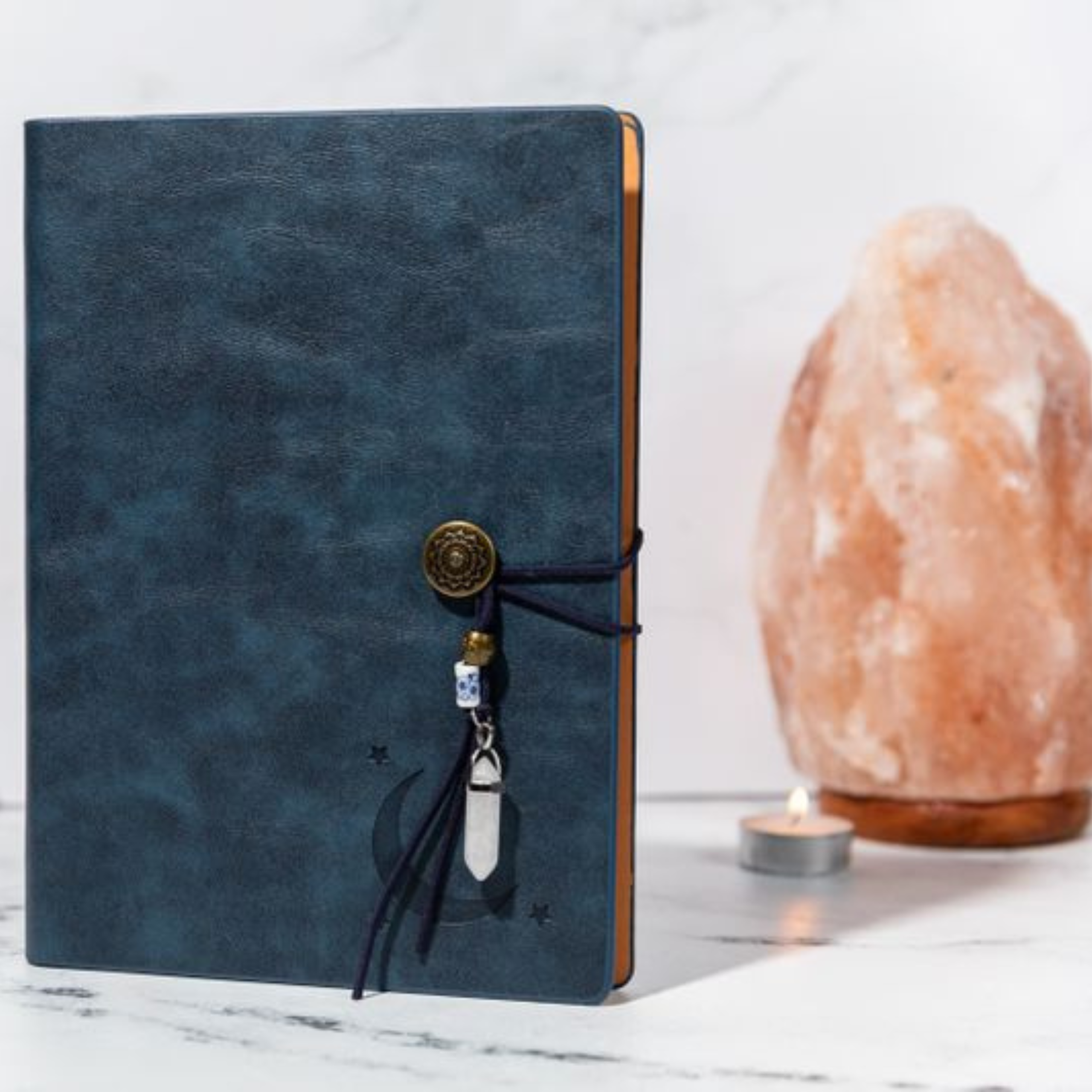 Faux Leather Crystal Manifestation Journal