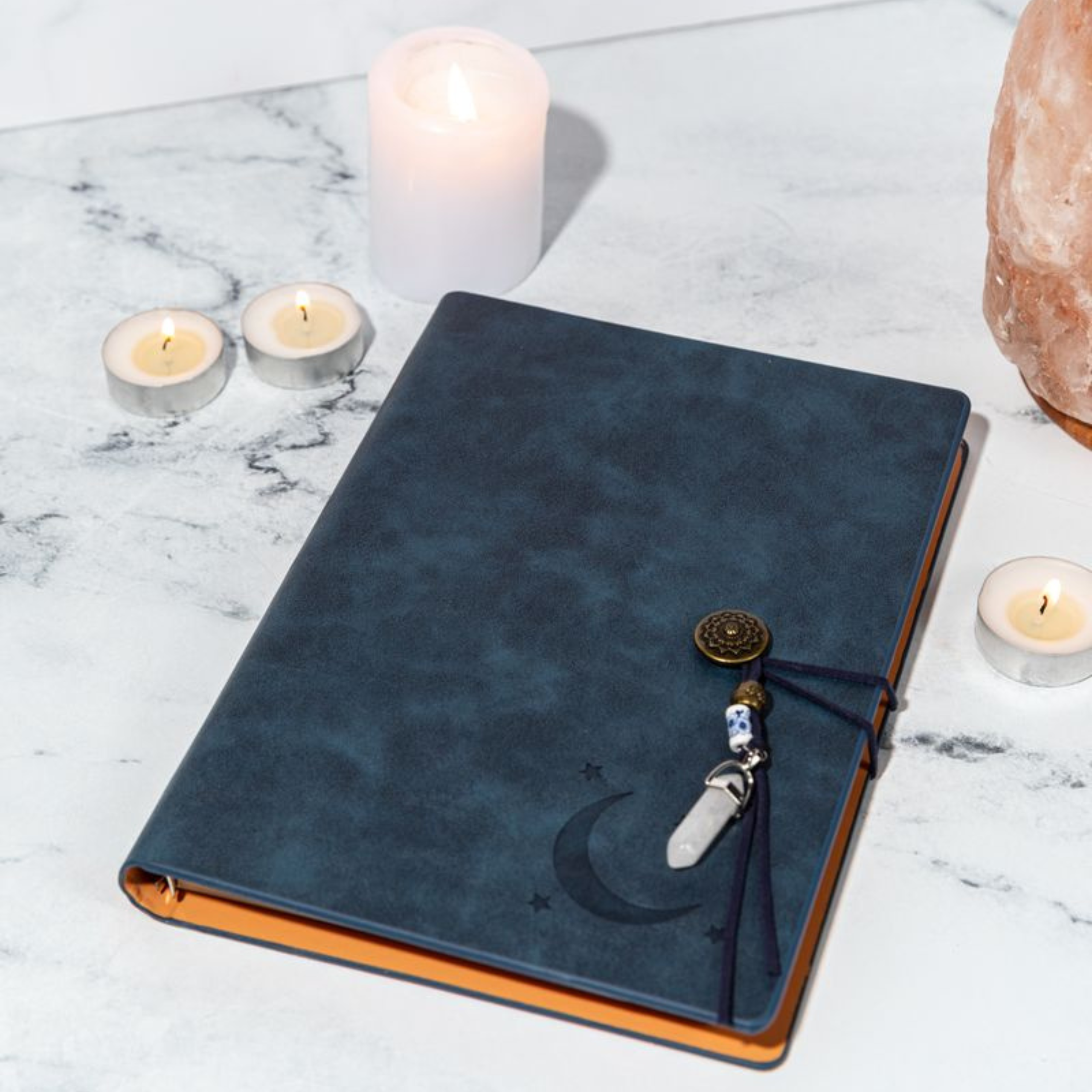 Faux Leather Crystal Manifestation Journal