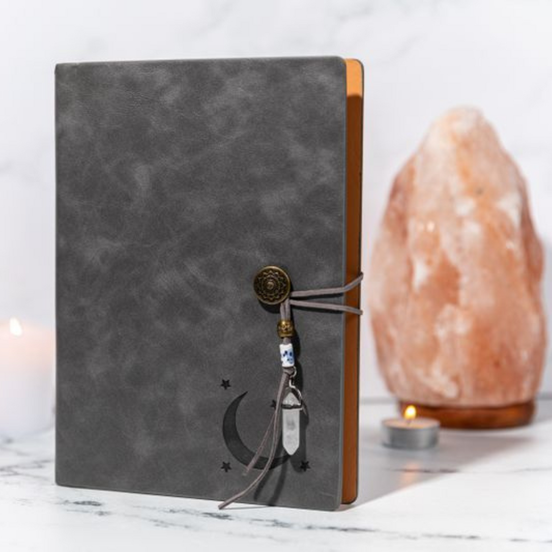 Faux Leather Crystal Manifestation Journal